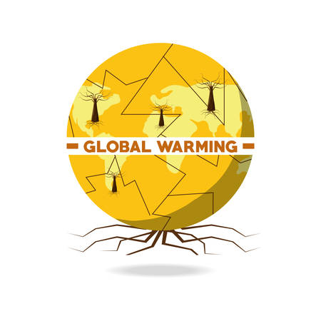 global warming design with broken planet icon over white background vector illustrationのイラスト素材