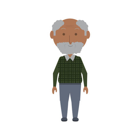 cartoon elderly man icon over white background colorful design vector illustrationのイラスト素材