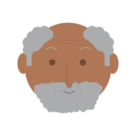 cartoon elderly man face icon over white background colorful design vector illustrationのイラスト素材