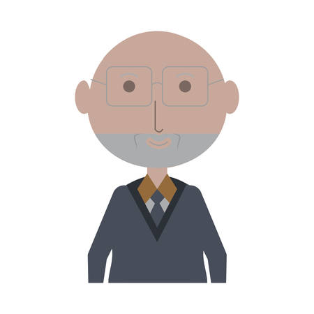 cartoon elderly man icon over white background colorful design vector illustrationのイラスト素材
