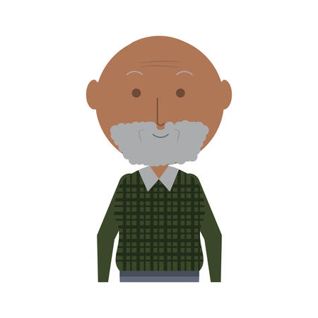cartoon elderly man icon over white background colorful design vector illustrationのイラスト素材