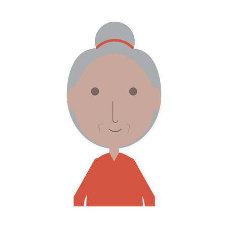 cartoon elderly woman icon over white background colorful design vector illustrationのイラスト素材