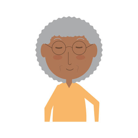 cartoon elderly woman icon over white background colorful design vector illustrationのイラスト素材