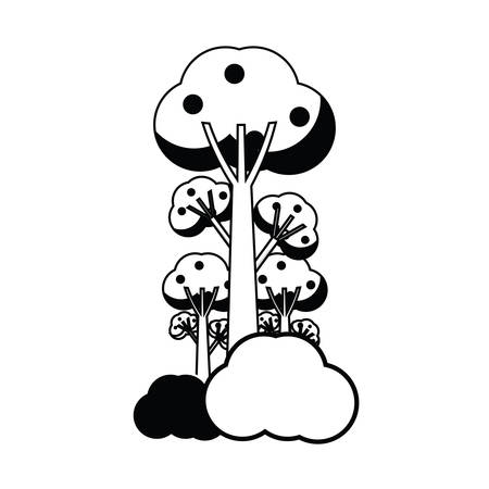 fruit trees iocn over white background vector illustrationのイラスト素材