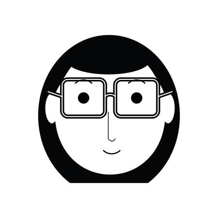 cartoon elderly woman face icon over white background vector illustrationのイラスト素材