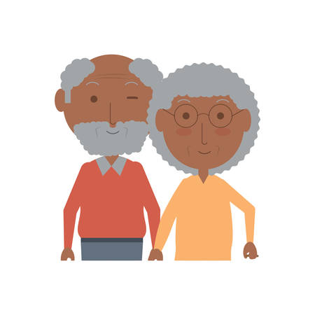 cartoon eldery couple icon over white background colorful design vector illustrationのイラスト素材