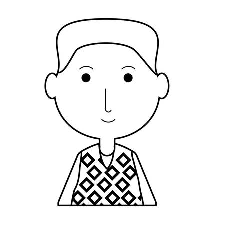 cartoon elderly man icon over white background vector illustrationのイラスト素材