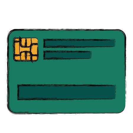 Credit card with chip icon over white background vector illustrationのイラスト素材