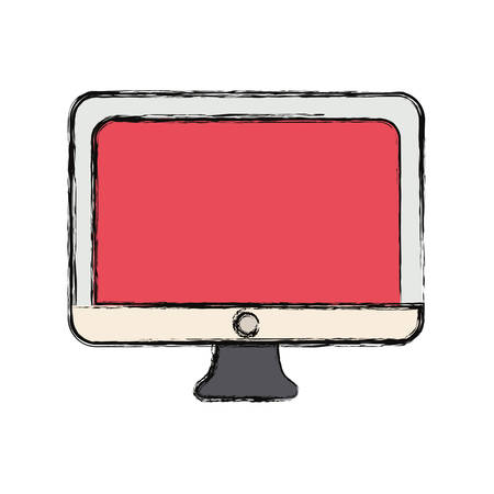 computer monitor icon over white background vector illustrationのイラスト素材