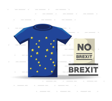 No brexit design with european union shirt and page icon over white background vector illustrationのイラスト素材