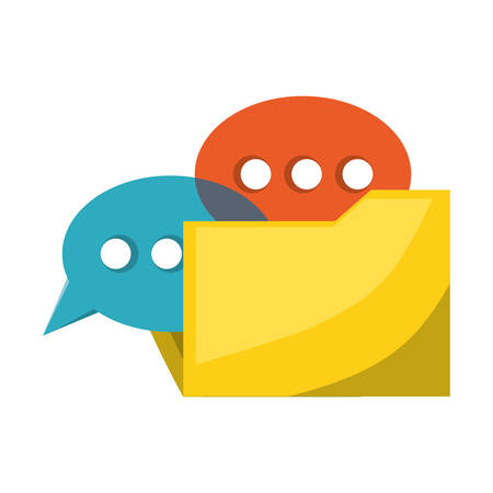 document folder with speech bubbles icon over white background colorful design  vector illustrationのイラスト素材