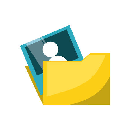 document folder with picture icon over white background colorful design vector illustrationのイラスト素材