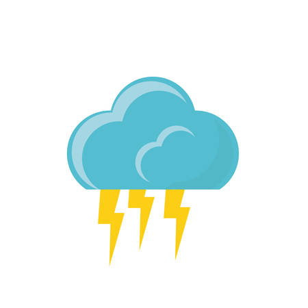 cloud and thunders icon over white background colorful design vector illustrationのイラスト素材