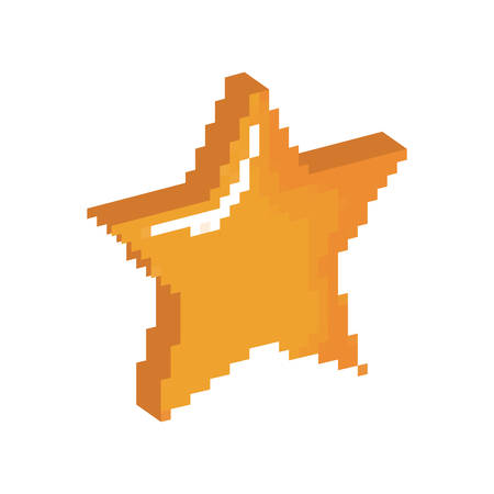 pixelated star shape icon over white background vector illustrationのイラスト素材
