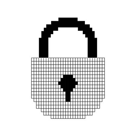 locked padlock icon over white background vector illustrationのイラスト素材