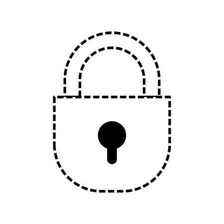 locked padlock icon over white background vector illustrationのイラスト素材