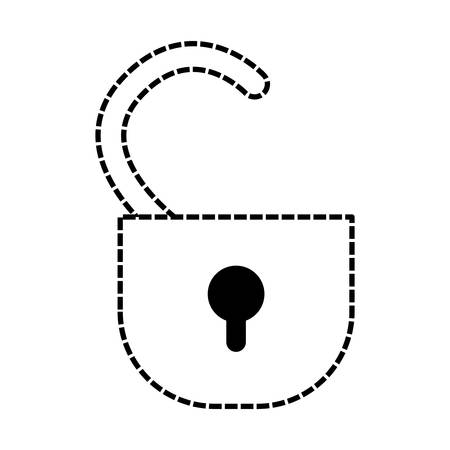 open padlock icon over white background vector illustrationのイラスト素材