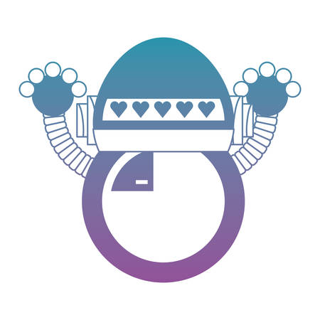 cartoon robot icon over white background colorful design vector illustrationのイラスト素材