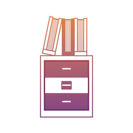 chest of drawers with books icon over white background vector illustrationのイラスト素材