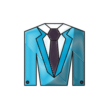 elegant suit with tie icon over white background colorful design vector illustrationのイラスト素材