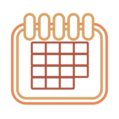 flat line colored calendar over white background  vector illustrationのイラスト素材