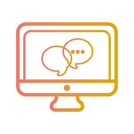 flat line colored  screen over white background  vector illustrationのイラスト素材