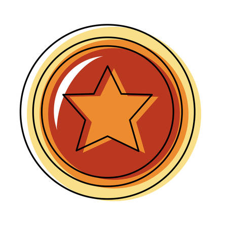colored shield over white background  vector illustrationのイラスト素材