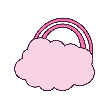 clouds and rainbow iconのイラスト素材