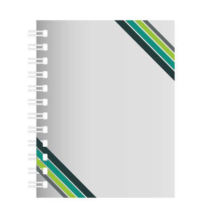 notebook with abstract graphic desgin on the cover  over white background vector illustrationのイラスト素材