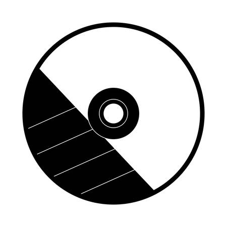 mockup CD rom icon over white background black and white design vector illustrationのイラスト素材