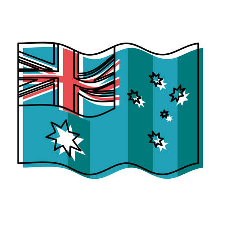 australia flag icon over white background colorful design vector illustrationのイラスト素材
