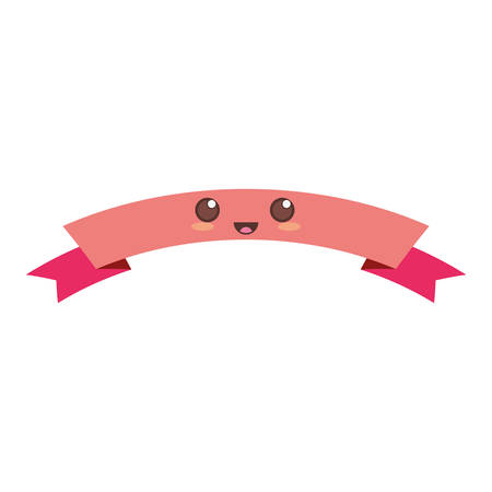 A decorative ribbon icon illustration plain backgroundのイラスト素材