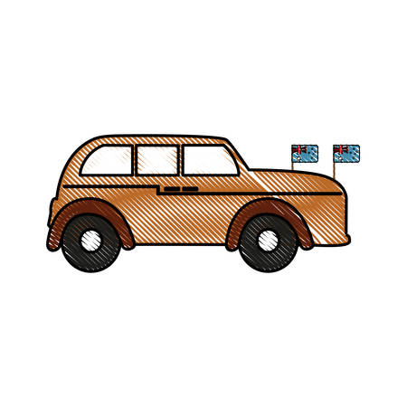 England Classic Car icon illustration plain backgroundのイラスト素材