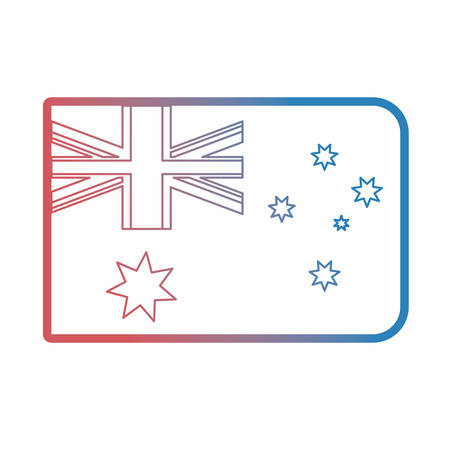 australia flag icon over white background colorful design vector illustrationのイラスト素材