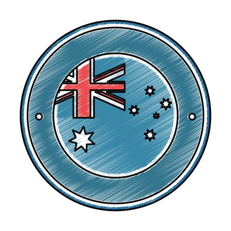 Australia flag icon.のイラスト素材