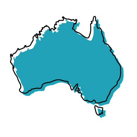 map of australia icon over white background colorful design vector illustrationのイラスト素材