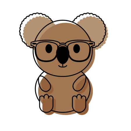 Cartoon koala with glassesのイラスト素材