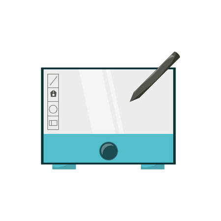graphic tablet icon over white background colorful design vector illustrationのイラスト素材