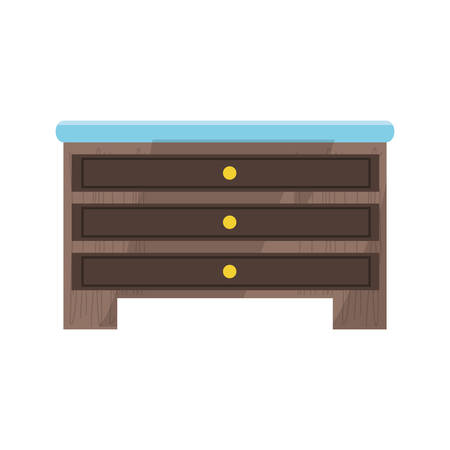 chest of drawers icon over white background colorful design vector illustrationのイラスト素材
