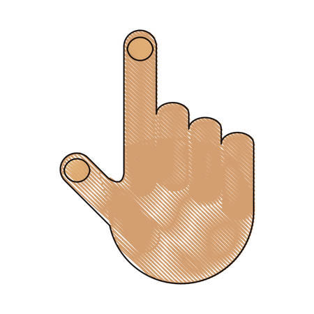 Cartoon hand pointing up iconのイラスト素材