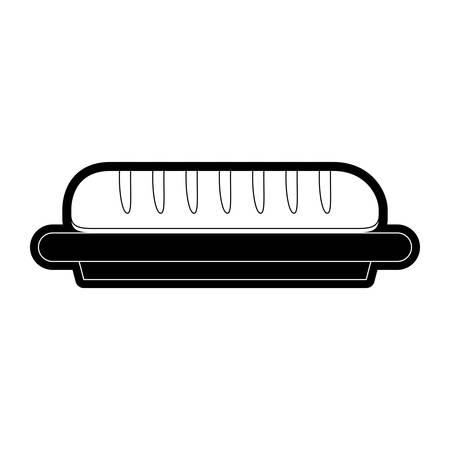 Flat line monochromatic bread over white background, vector illustration.のイラスト素材