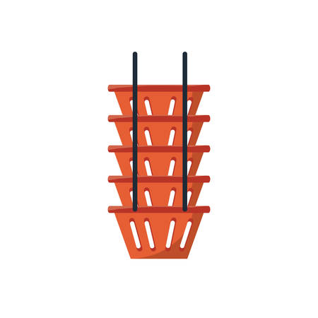 stack of shopping baskets icon over white background colorful design vector illustrationのイラスト素材