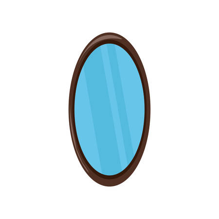 oval mirror icon over white background vector illustrationのイラスト素材