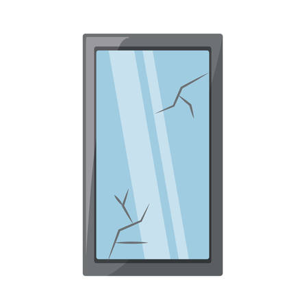 Broken rectangle mirror icon icon over white background colorful design vector illustrationのイラスト素材