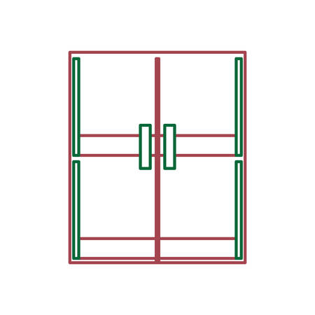 double glass door icon over white background vector illustrationのイラスト素材