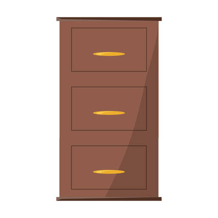 wooden chest of drawers icon over white background vector illustrationのイラスト素材