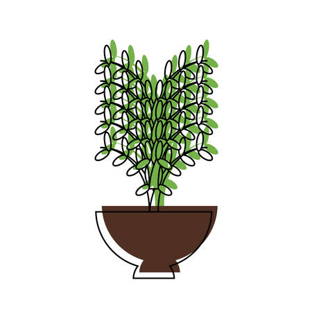 plant in a flowerpot icon over white background colorful design vector illustrationのイラスト素材