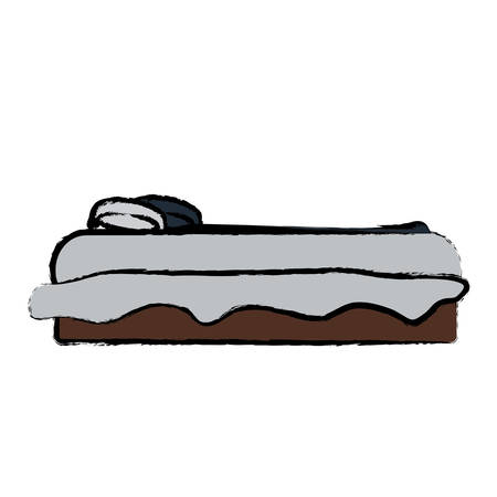 Side view of bed with pillows iconのイラスト素材