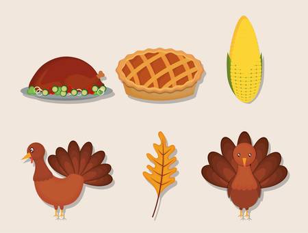 Set of thanksgiving holiday seasonのイラスト素材