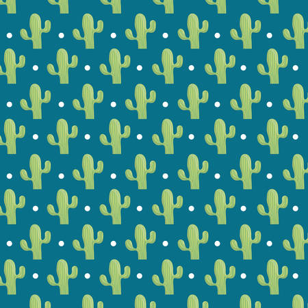 Colorful cactus seamless patternのイラスト素材